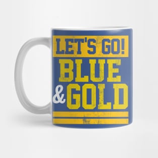 Let's Go Blue & Gold Team Favorite Colors Vintage Game Day Mug